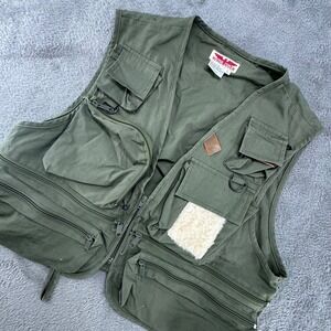 Wind River Men's Fishing Utility Vest Green Size L Multiple Pockets